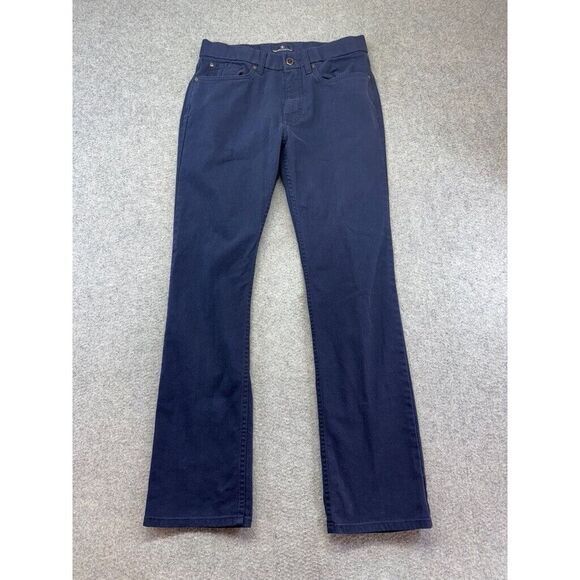 Hart Schaffner Marx Mens Navy Pants 31x30‎ Flat Straight Preppy - Picture 1 of 9